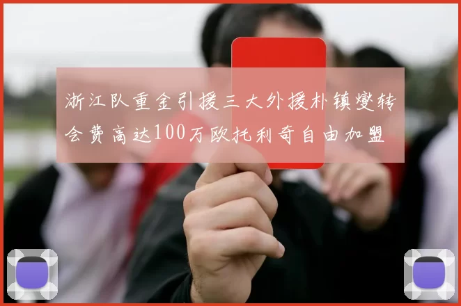 浙江队重金引援三大外援朴镇燮转会费高达100万欧托利奇自由加盟